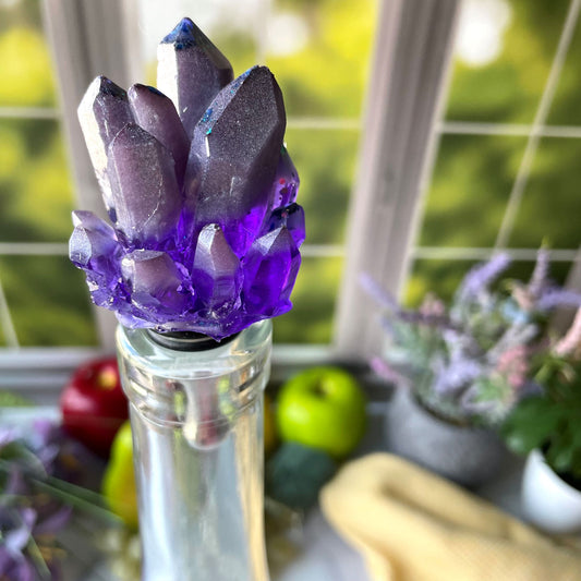 Purple Quartz Wine Stopper